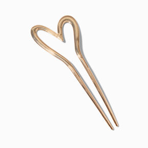 Gold-tone Open Heart Hair Pin,