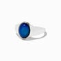 Silver-tone Oval Mood Ring,
