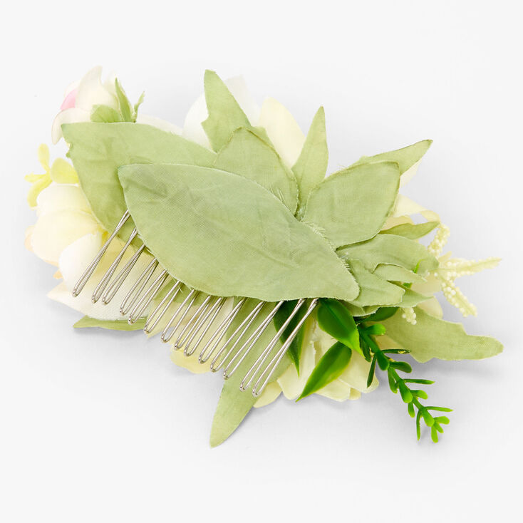 Muted Tropical Flowers Hair Comb,