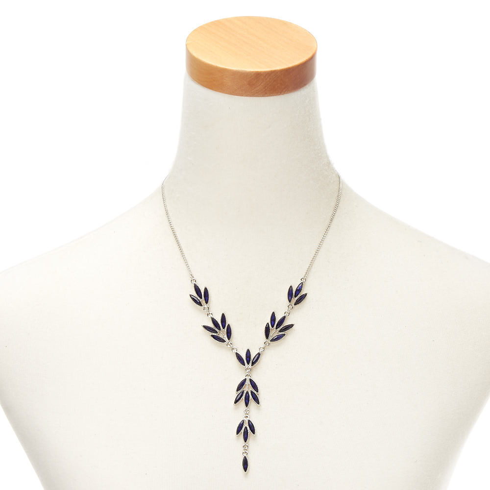 Silver Vine Jewellery Set - Navy,