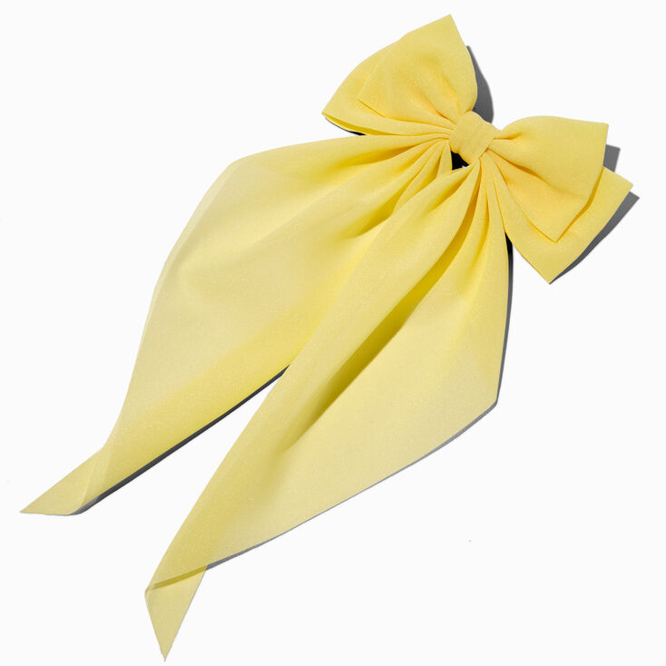 Butter  Yellow Long Tail Bow Hair Clip