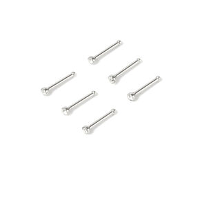 20G Stainless Steel Tiny Crystal Nose Studs - 6 Pack,