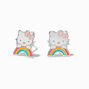 Sterling Silver Hello Kitty&reg; Claire&#39;s Exclusive Rainbow Enamel Stud Earrings,