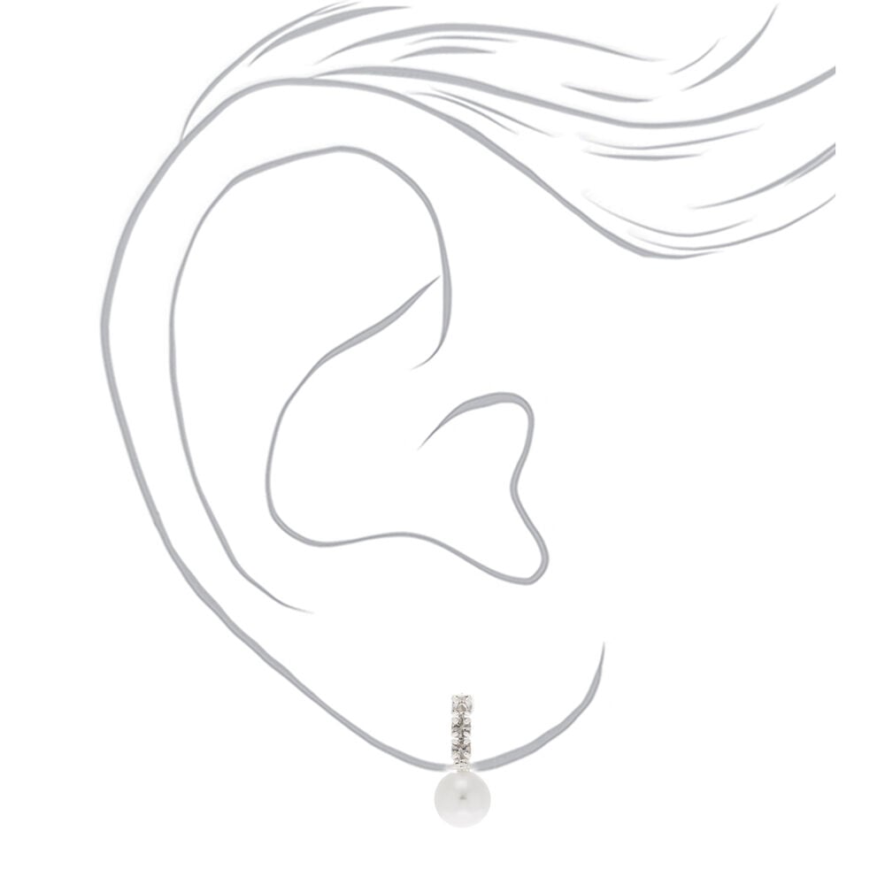 Clous d'oreille avec strass et perle d'imitation,