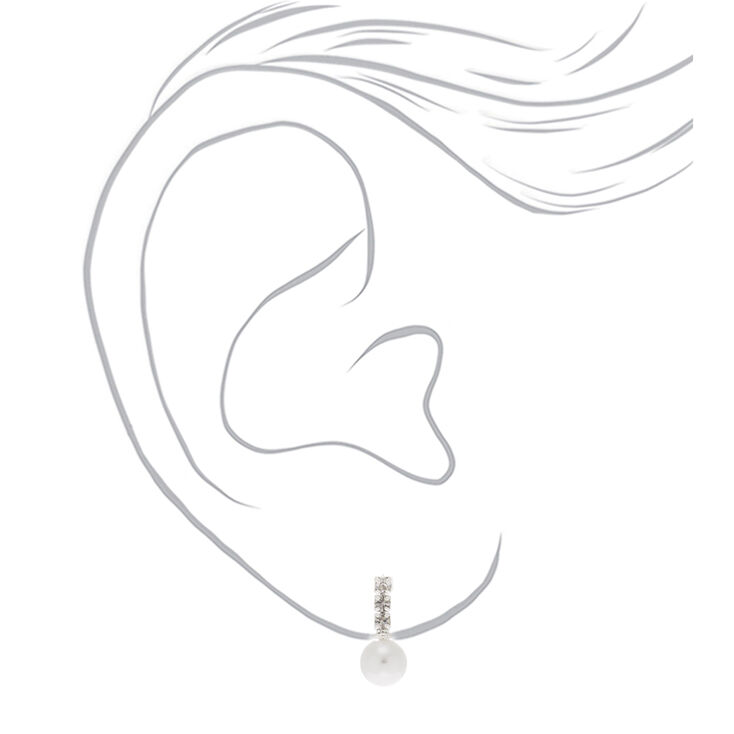 Clous d&#39;oreille avec strass et perle d&#39;imitation,