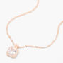 Rose Gold-tone Cubic Zirconia Square Halo Pendant Necklace,