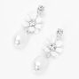 Whimsical Flower 1.5&quot; Pearl Drop Earrings,