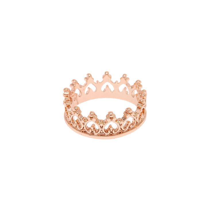 Bague Couronne Couleur Dore Rose Claire S Fr