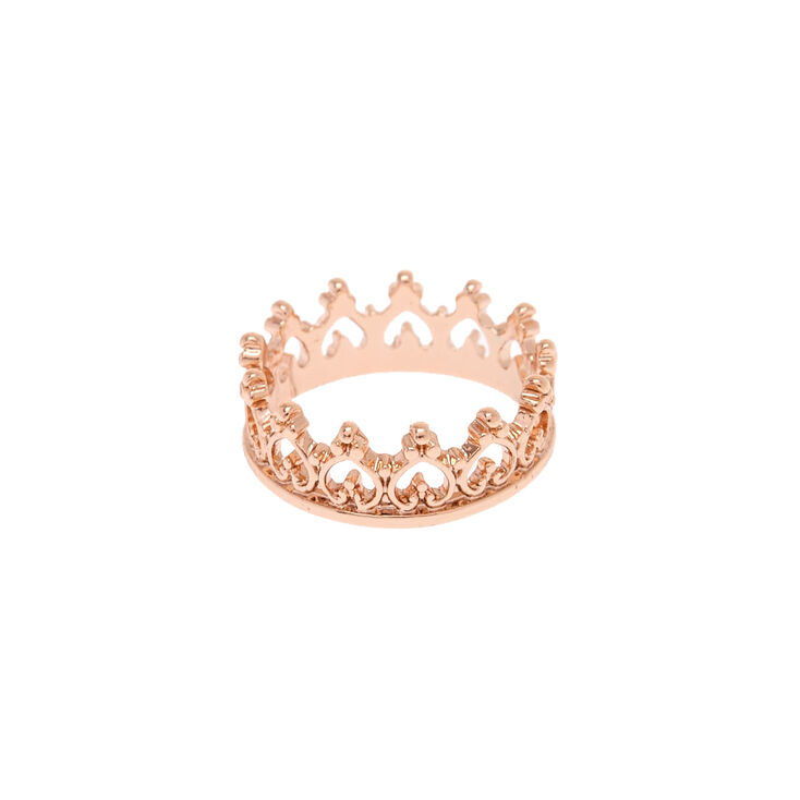 Rose Gold Crown Ring,