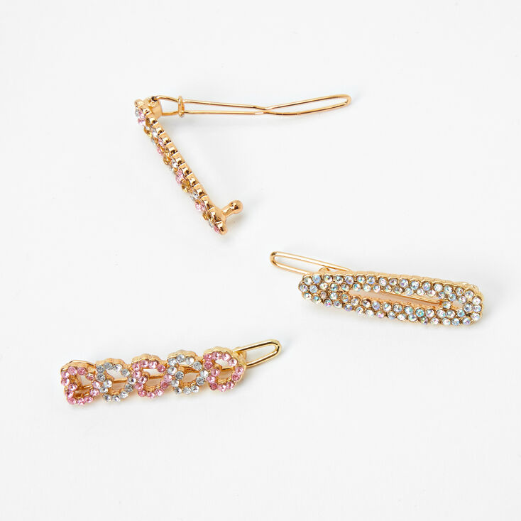 Claire's Barrettes décorées aux designs variés Claire's Club - Rose, lot de 3
