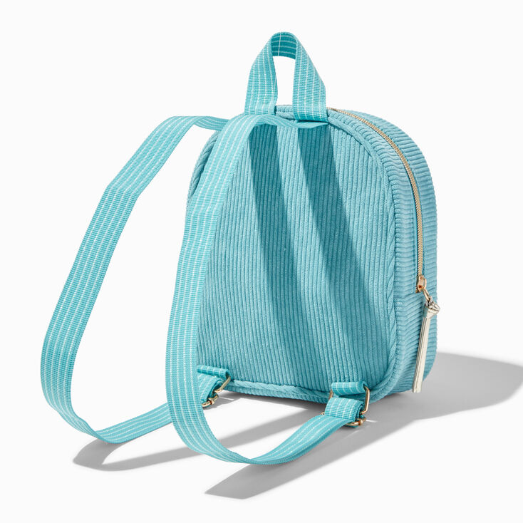 Sac &agrave; dos bois en velours c&ocirc;tel&eacute; bleu Claire&#39;s Club,