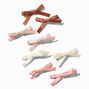 Boho Mini Hair Bow Clips - 8 Pack,