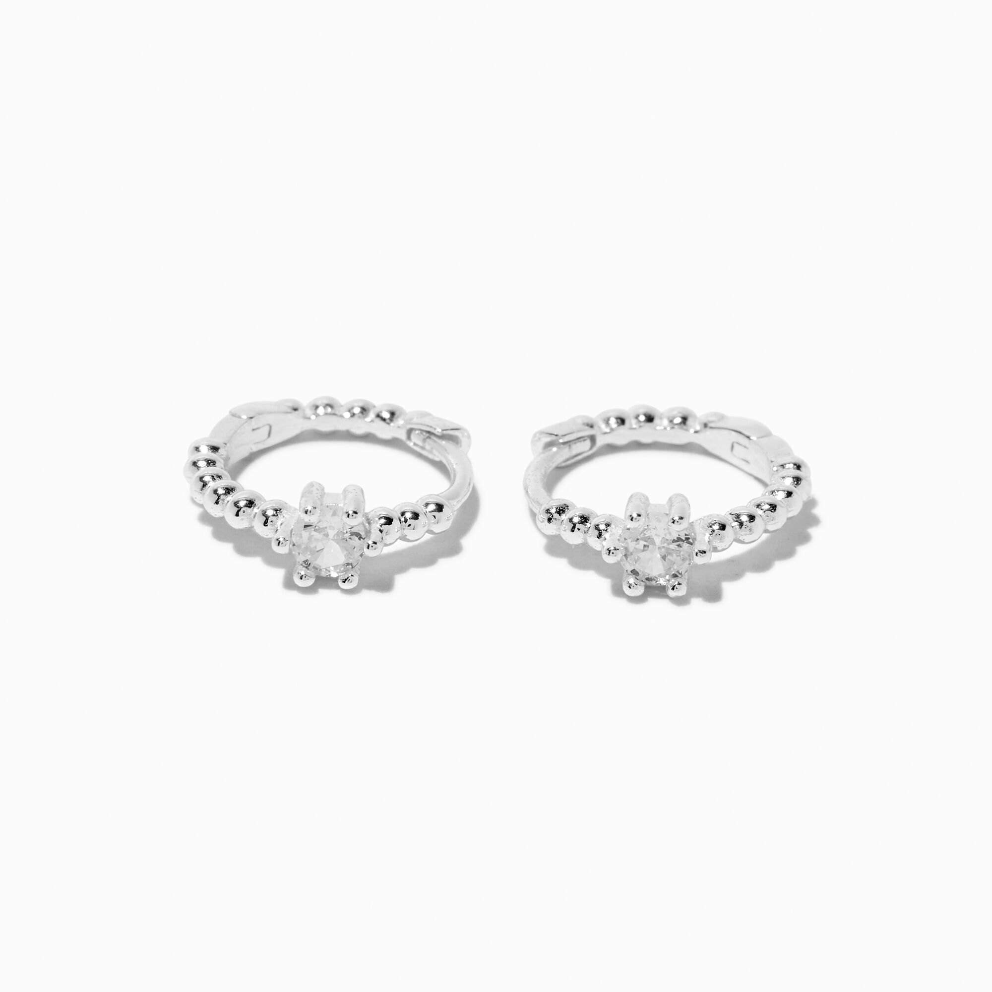 View C Luxe By Claires Crystal Bubble Clicker Hoop Earrings Silver information