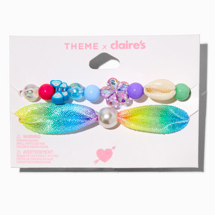 T H E M E x Claire&#39;s Beaded Mixed Media Bracelet Set - 2 Pack,