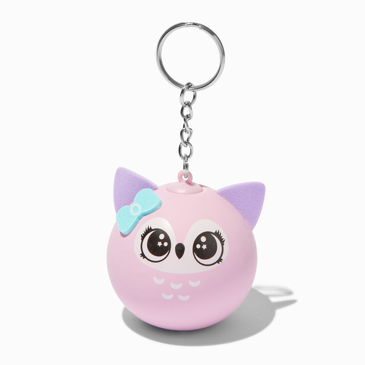 Pink Owl Stress Ball Keychain,