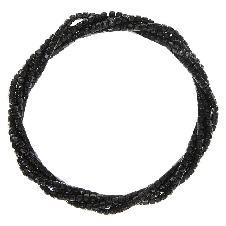Rhinestone Twist Stretch Bracelet - Black,
