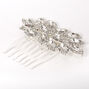 Silver-tone Rhinestone Halo Leaf Hair Comb,