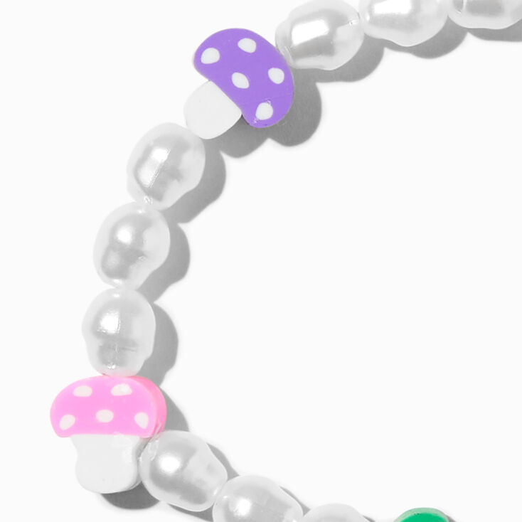 Pastel Mushroom Pearl Stretch Bracelet,