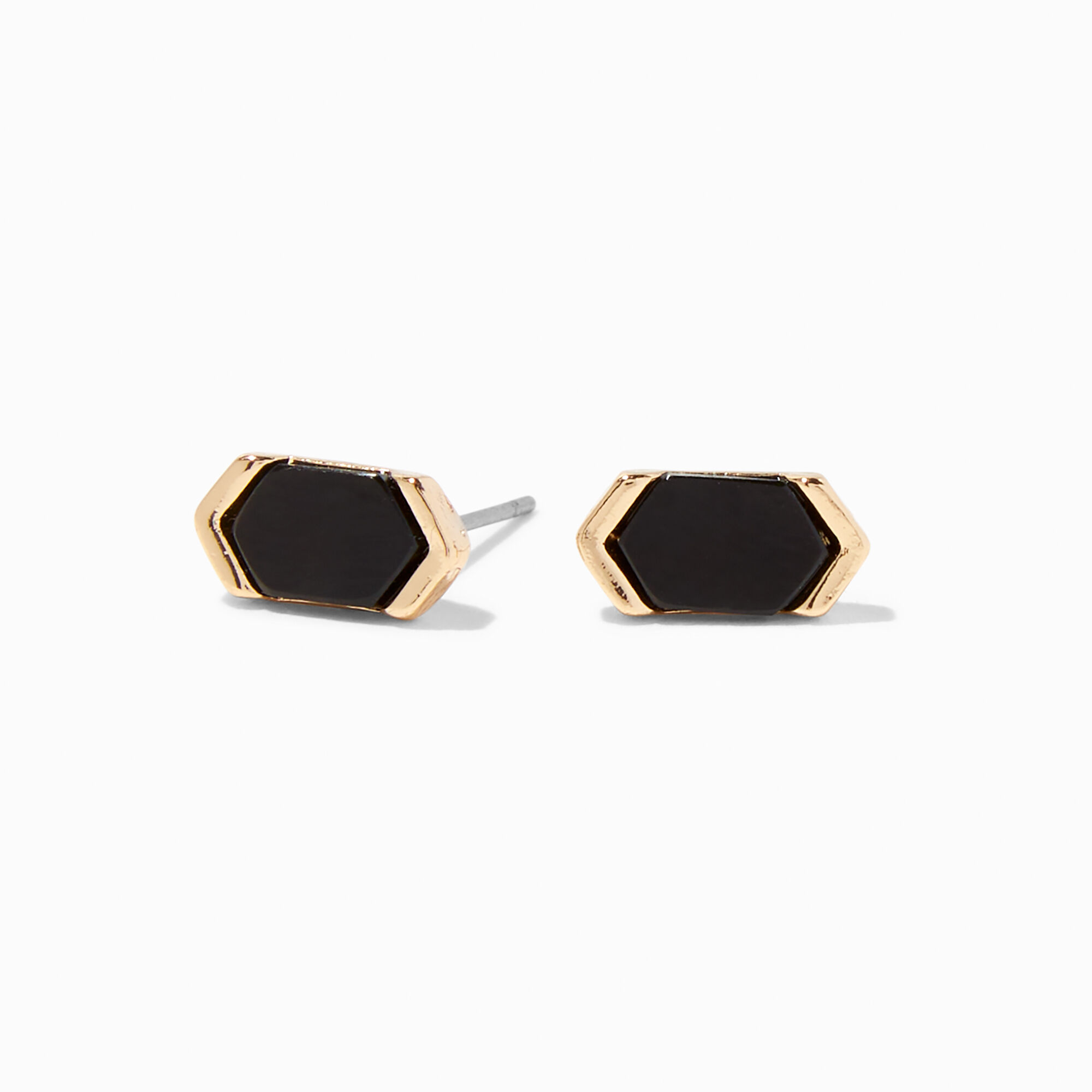 View Claires Art Deco GoldTone Stud Earrings Black information