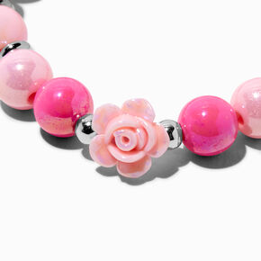 Claire&#39;s Club Pink Rose Stretch Bracelet,