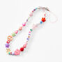Pink Icon Beaded Phone Strap,