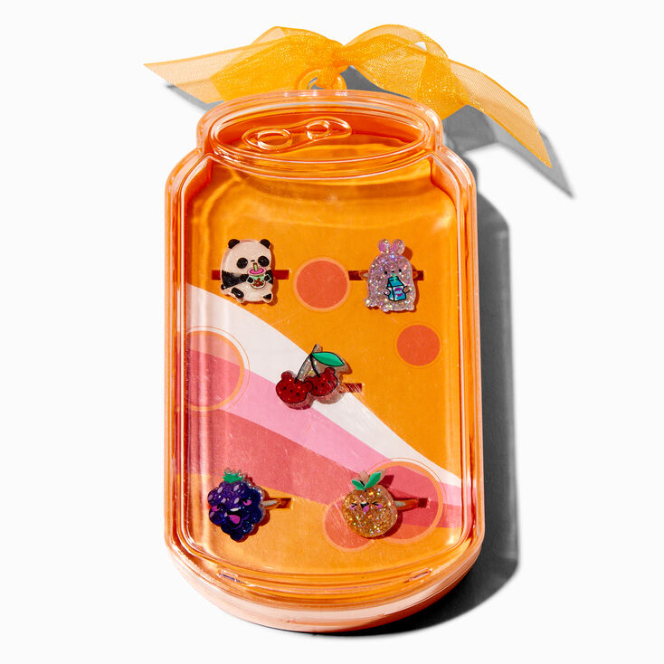 Claire&#39;s Club Orange Soda Can Box Rings - 5 Pack,