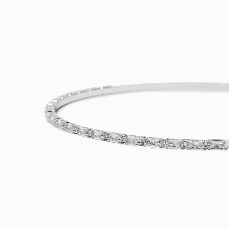 Silver-tone Cubic Zirconia Headband,