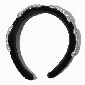 Black Bow Embellished Puffy Headband,