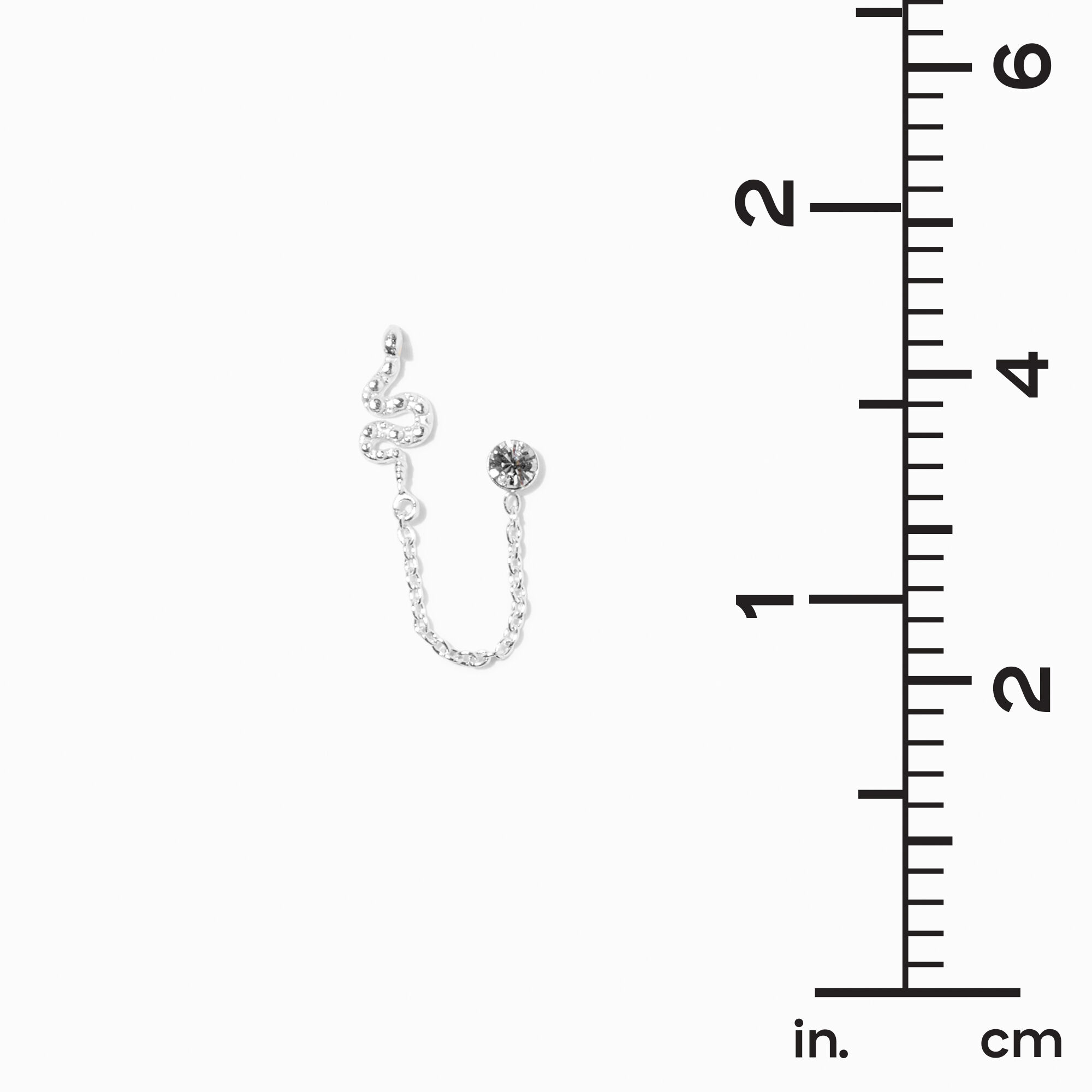 Boucles d’oreilles à chaîne serpent en argent,