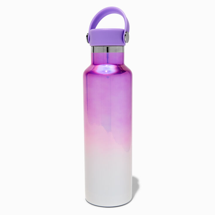 Purple Ombr&eacute; Stainless Steel Water Bottle with Electro Stickers,