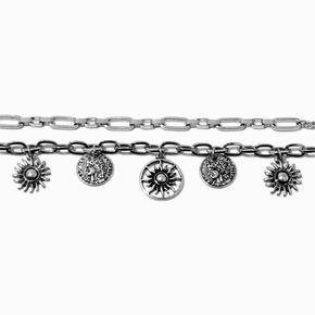 Silver-tone Boho Charm Bracelets - 2 Pack,