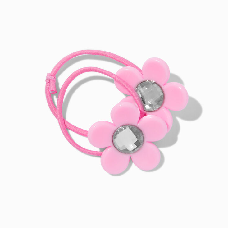 Claire&#39;s Club Pink Flower Hair Ties - 4 Pack,