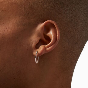 Silver-tone 20MM Clip On Hoop Earrings,