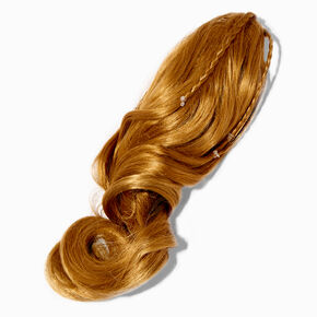Cheveux synth&eacute;tiques tress&eacute;s blond caramel avec pince &agrave; cheveux int&eacute;gr&eacute;e,