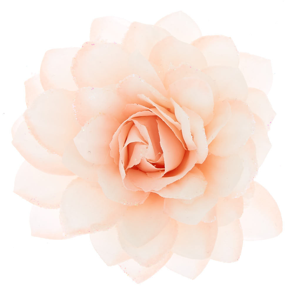 Large Glitter Flower Hair Clip Blush Pink