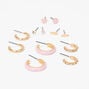 Gold &amp; Pink Earrings Set - 6 Pack,