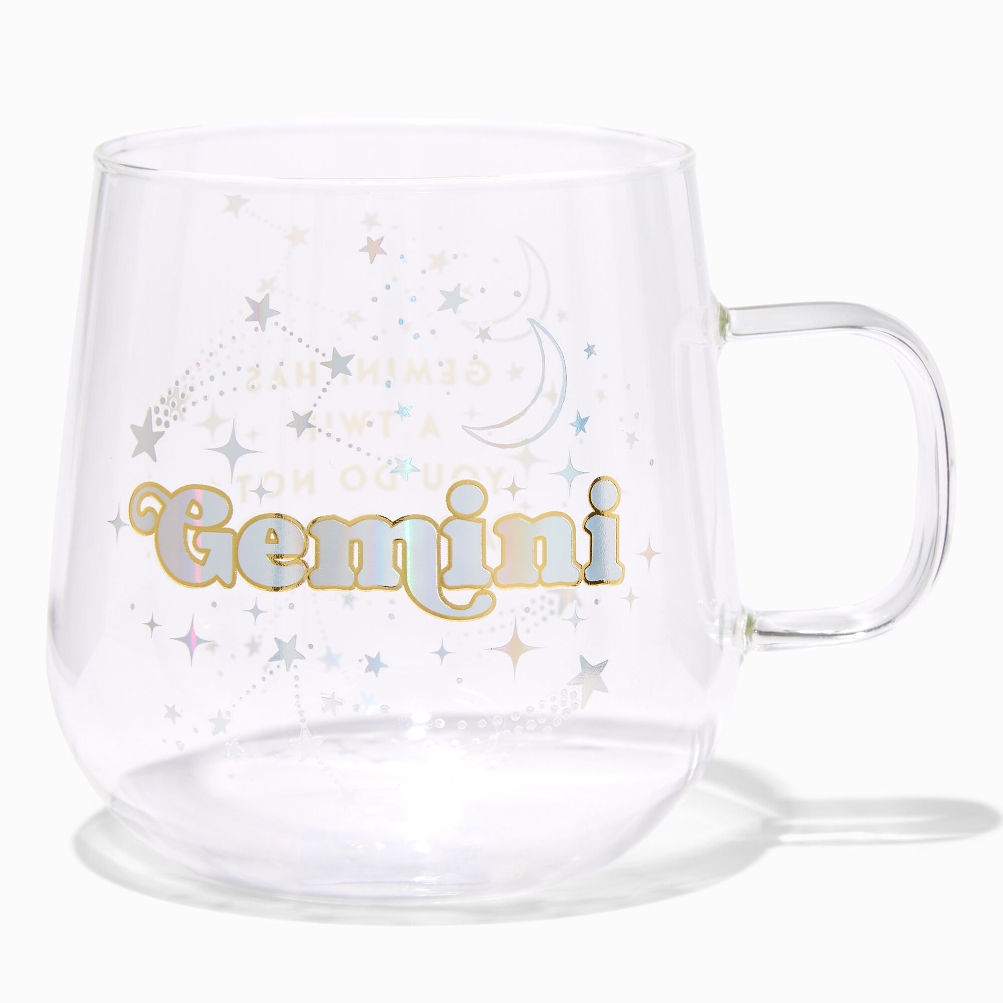 View Claires Zodiac Glass Mug Gemini information