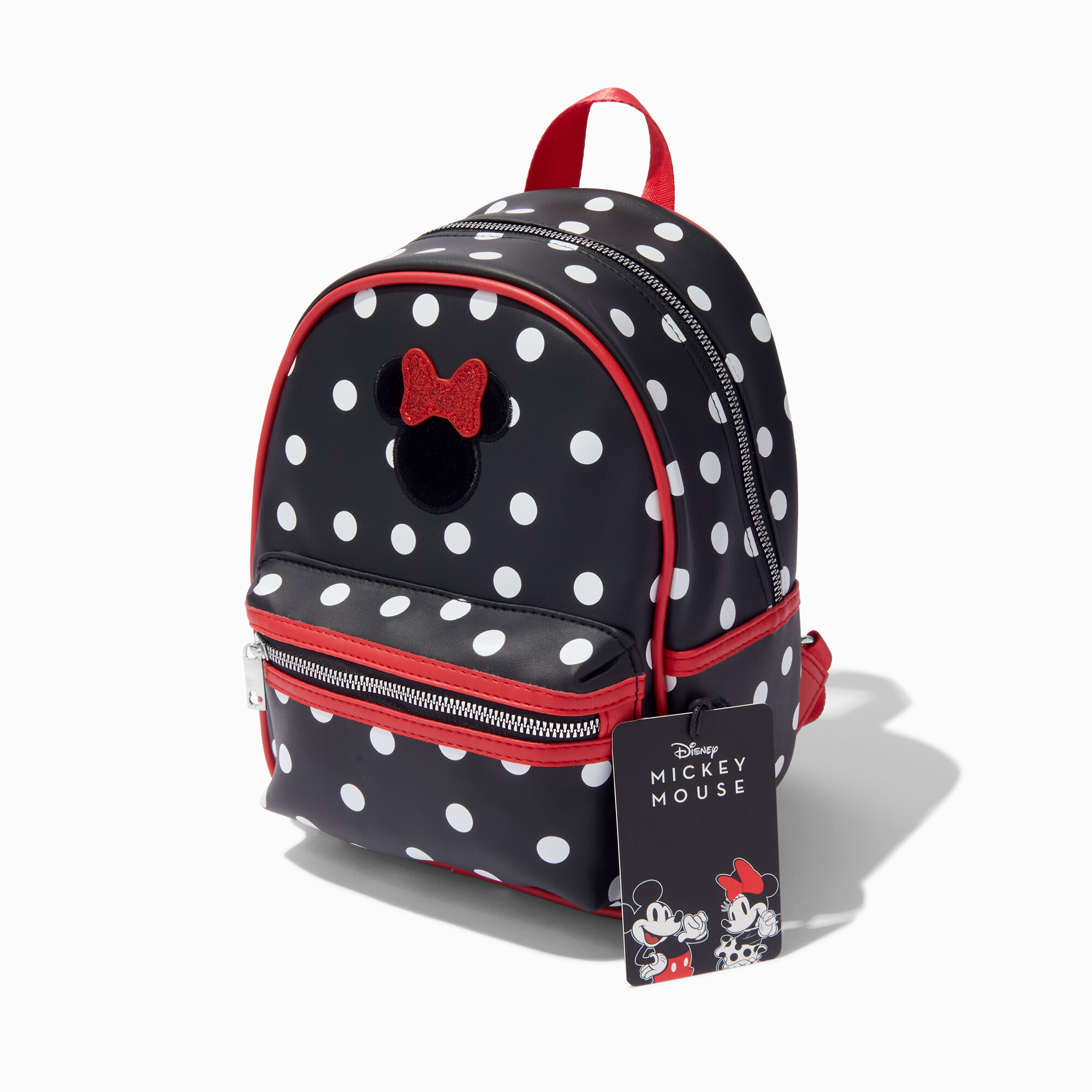 View Claires Disney 100 Minnie Mouse Polka Dot Mini Backpack information