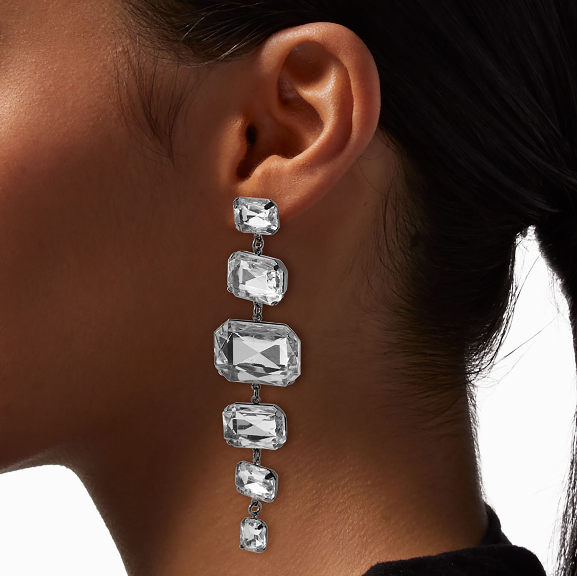 Méga pendantes linéaires avec strass,