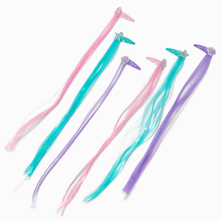 Claire&#39;s Club Sea Icons Faux Hair Snap Hair Clips - 6 Pack,
