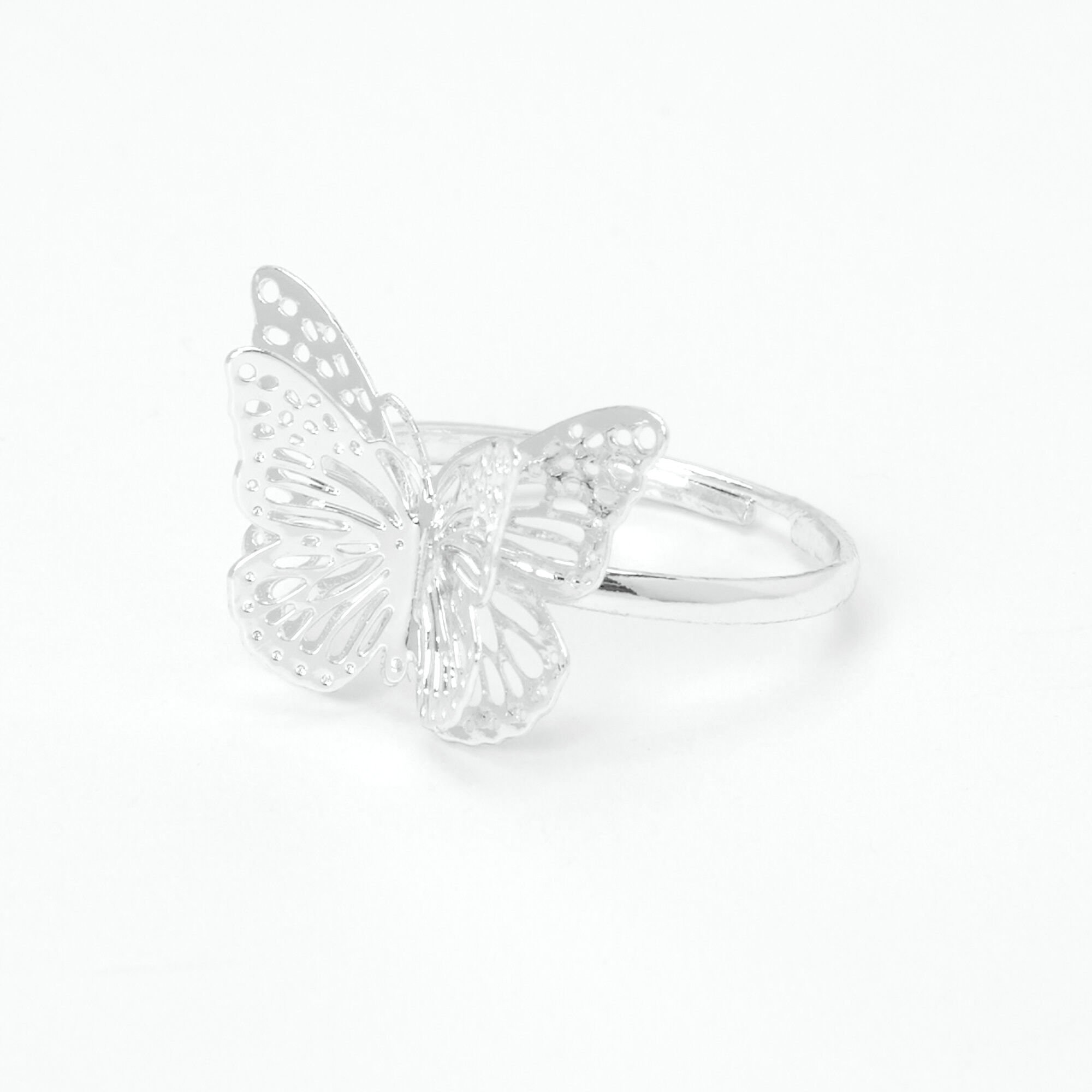 Silver Filigree Butterfly Dimensional Ring