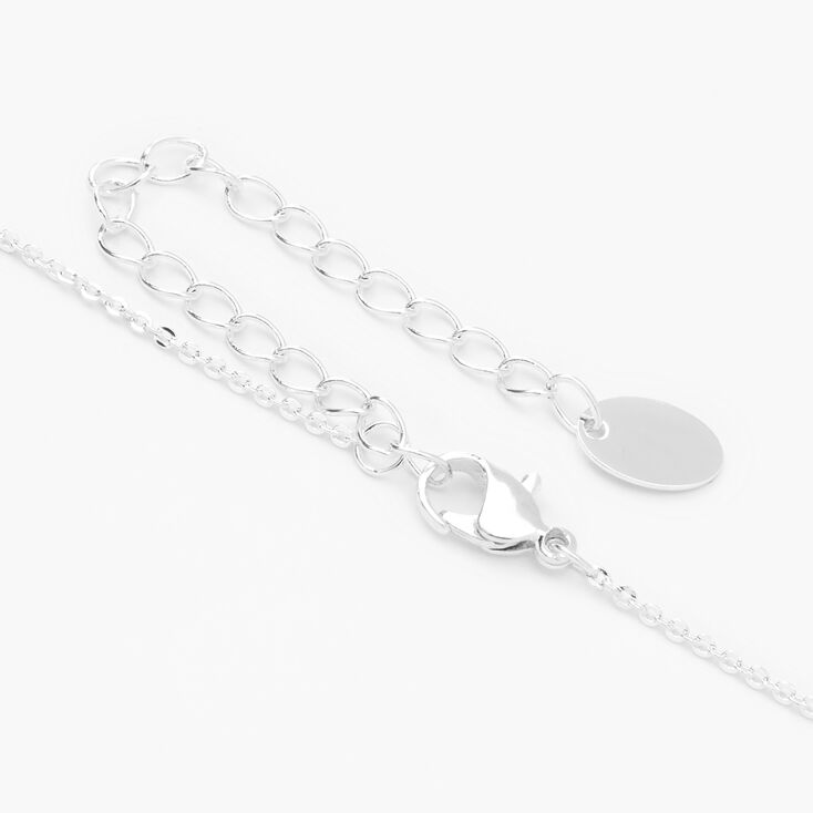 Collier &agrave; pendentif pav&eacute; c&oelig;ur couleur argent&eacute;e,