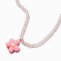 Claire&#39;s Club Pink Puffy Flower Pendant Necklace,