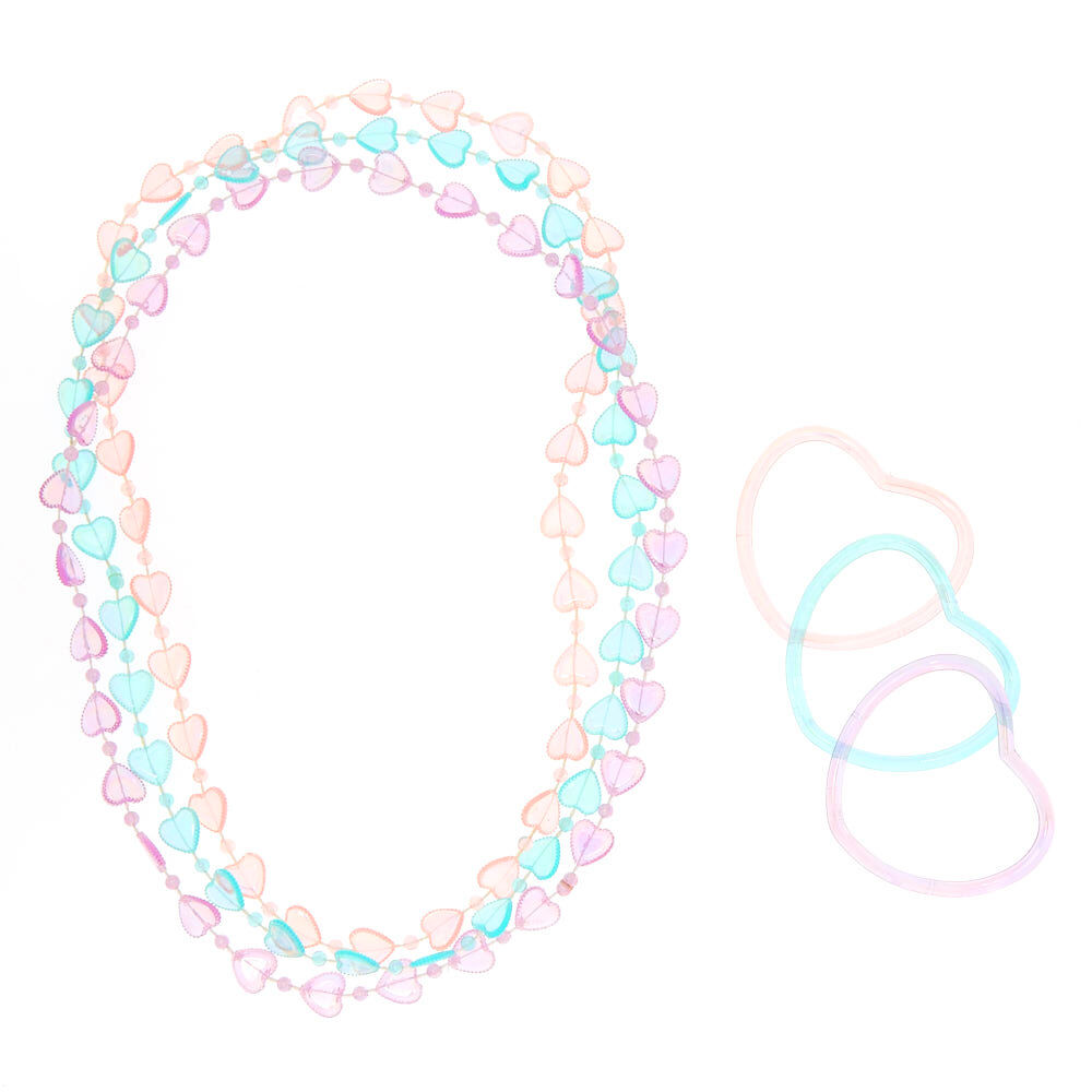 Parure de bijoux avec cœur irisé du Claire's Club, lot de 6 articles,