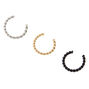 Mixed Metal Braided Twist Faux Nose Rings,