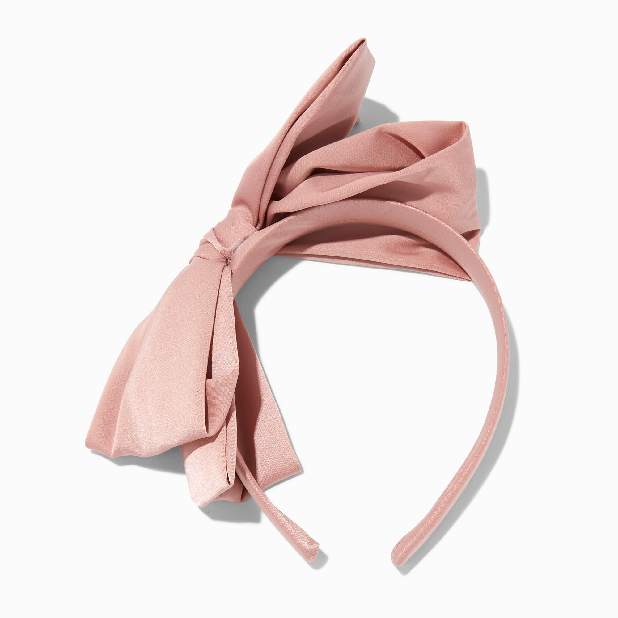 View Claires Blush Silky Knotted Bow Headband Pink information