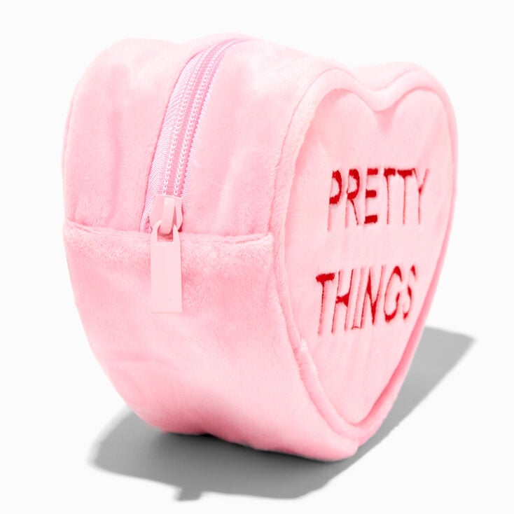 Pink Conversation Heart Pretty Things Makeup Bag,