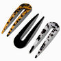 Black &amp; Tortoiseshell U-Shaped Hair Pins - 3 Pack,