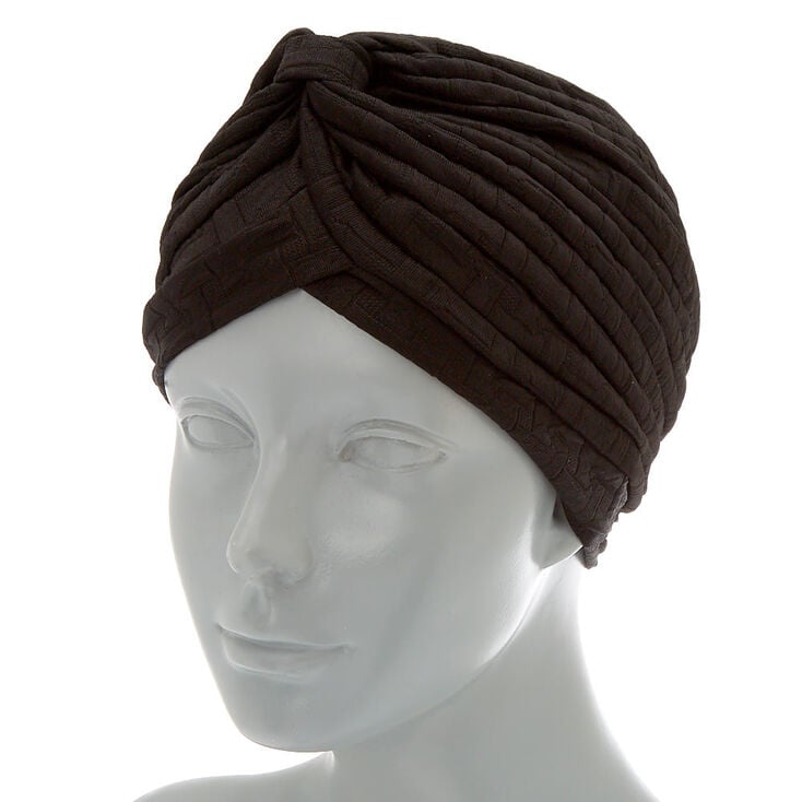 Textured Turban Headwrap - Black,