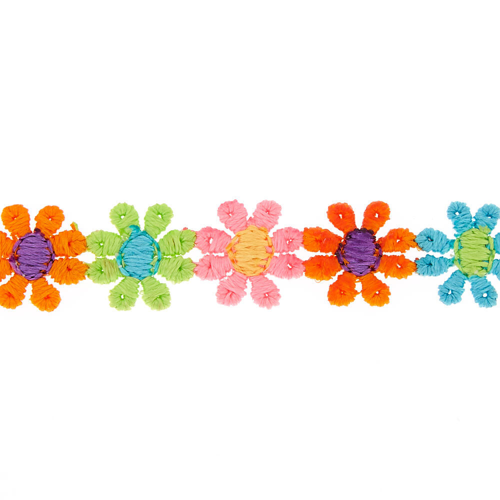 Rainbow Daisy Choker Necklace,